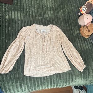 Carly Jean Los Angeles Peach Floral Blouse